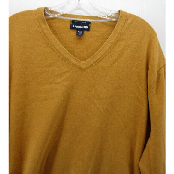 Lands End Sweater XXL Pullover Preppy Casual Supima Cotton V-Neck - Picture 2 of 10